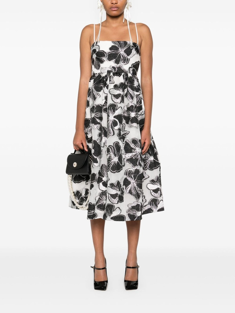 STINE GOYA Anemone-jacquard voluminous midi dress outlook