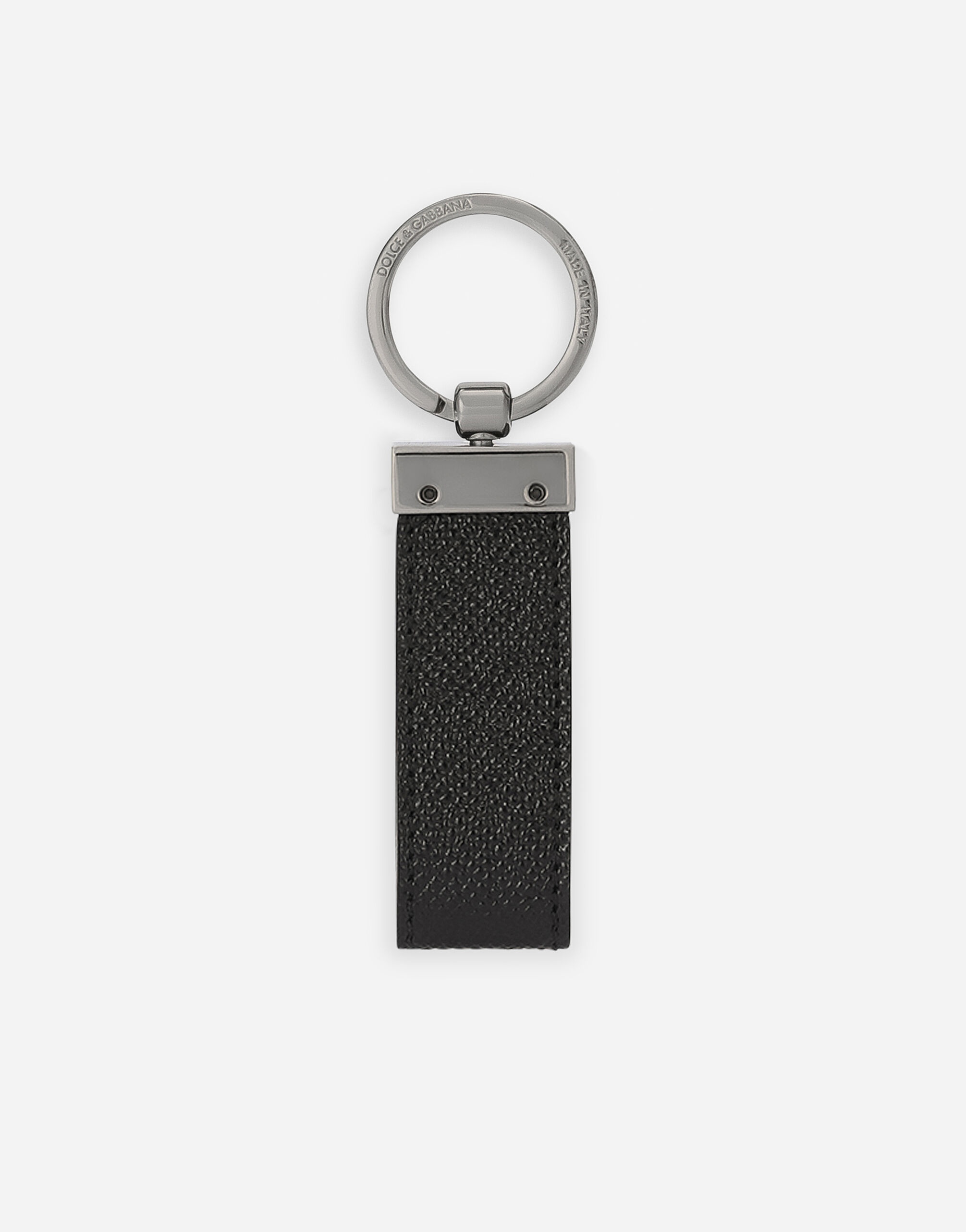Calfskin key chain with logo tag - 2