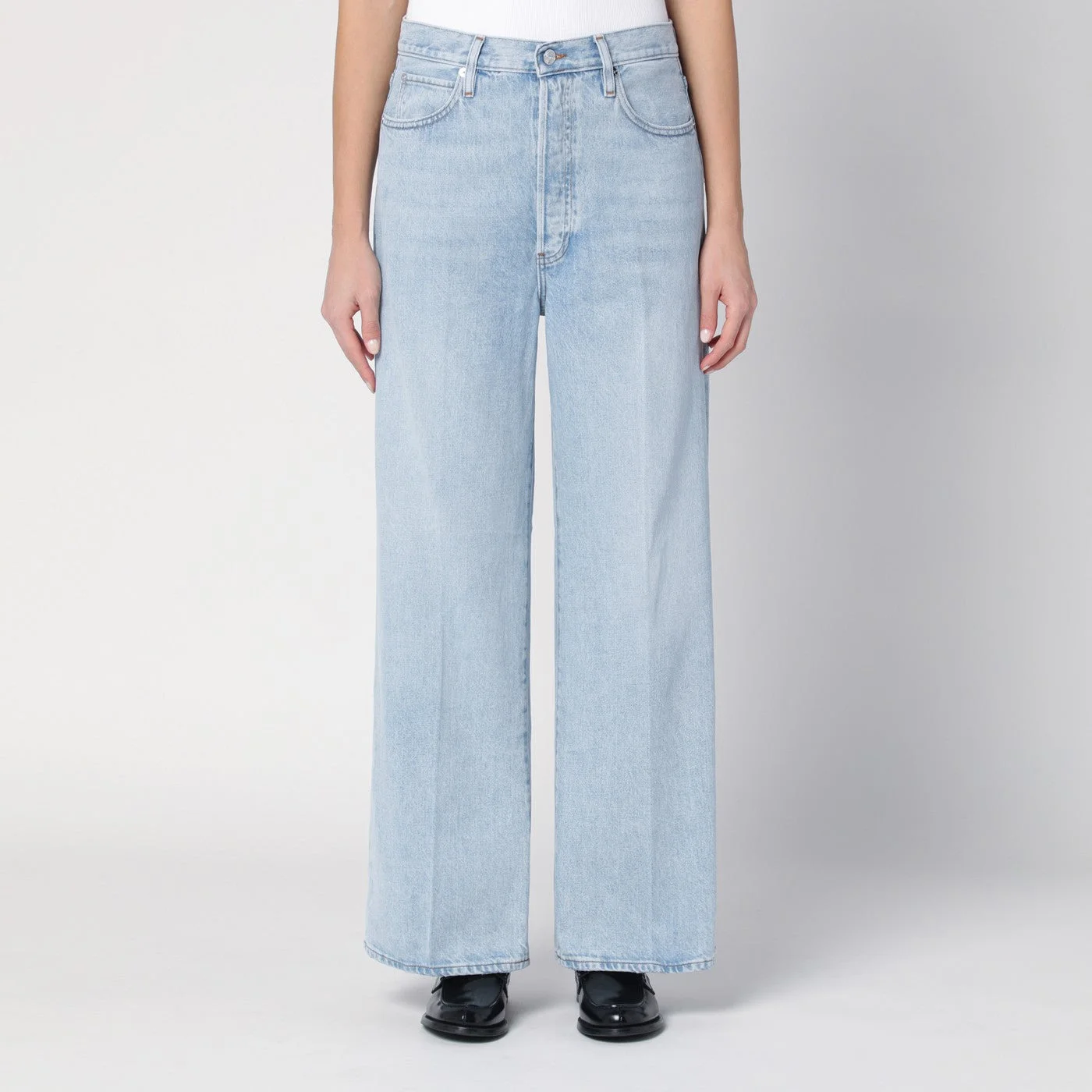 Low Baggy Wide Leg Jeans in Organic Denim - 1