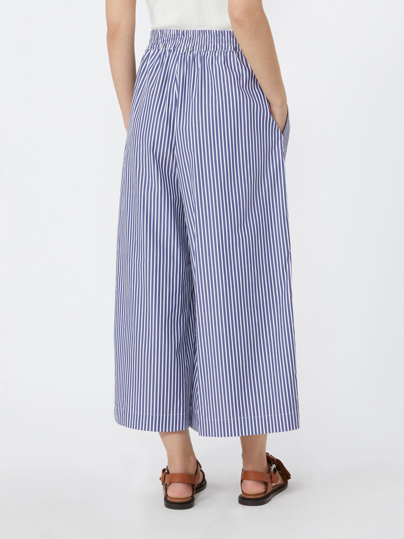 OTTONE Cropped cotton poplin trousers - NAVY 4