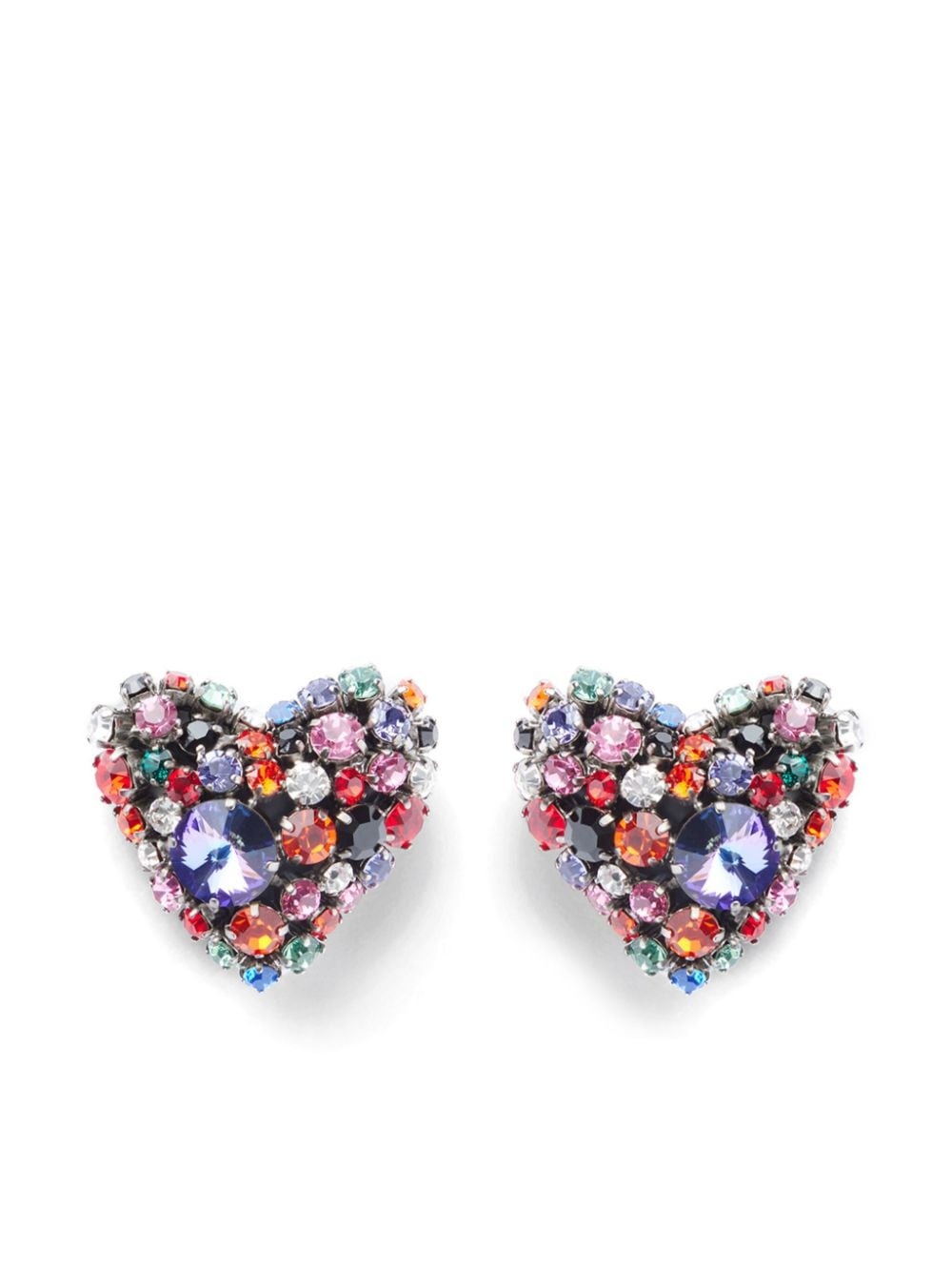 Cluster Heart crystal earrings - 1