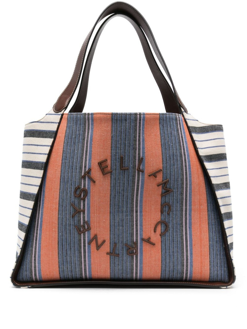 striped cotton tote bag - 1