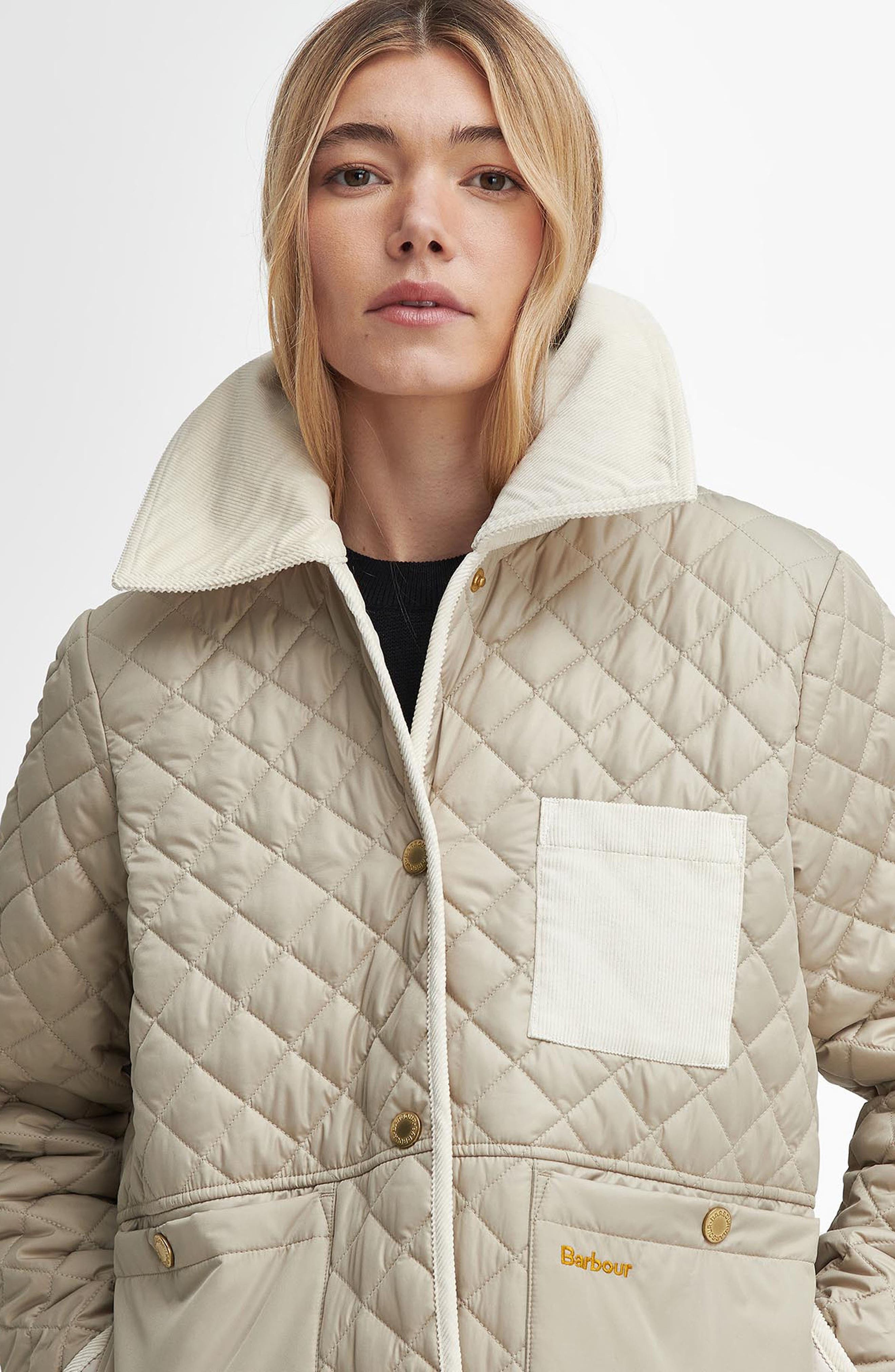 Barbour Fleur Quilted Jacket in Light Sand/Blanc at Nordstrom - 6