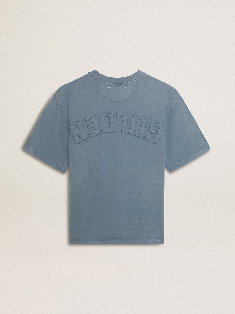 Golden Goose Baby blue T-shirt with reverse logo on the back - Jersey Capsule outlook