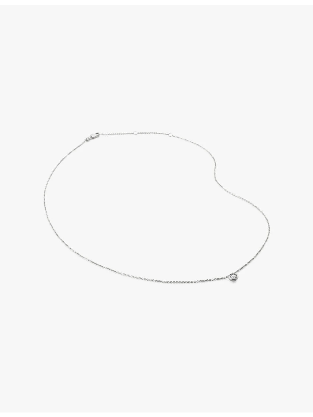 Solitaire Sterling-Silver And 0.06ct Lab-Grown Diamond Necklace - 1