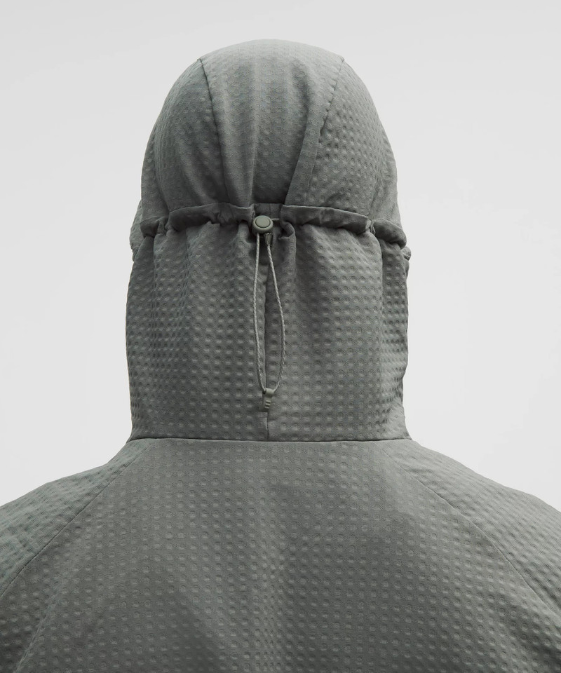 Grid Fleece High-Neck Pullover Hoodie 6