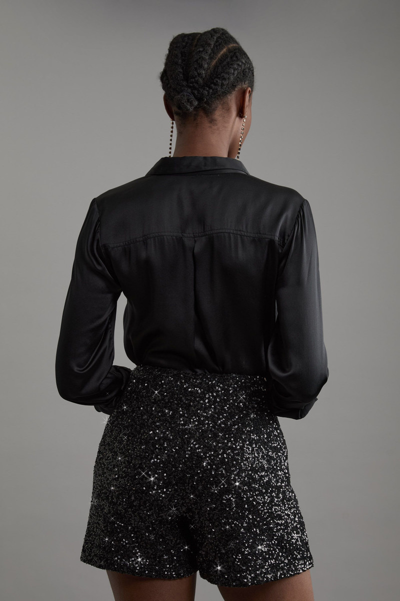 Sequin Tailored Mini Shorts 5