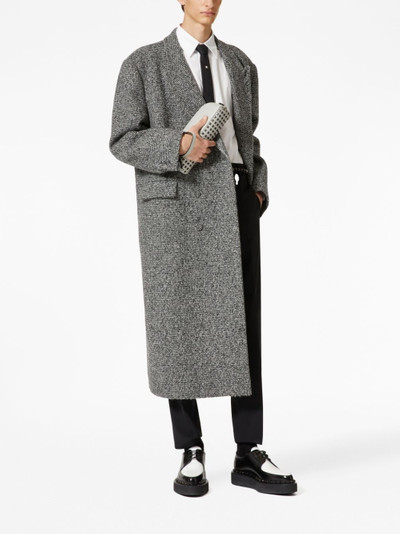 Valentino double-breasted wool-cashmere blend tweed coat outlook