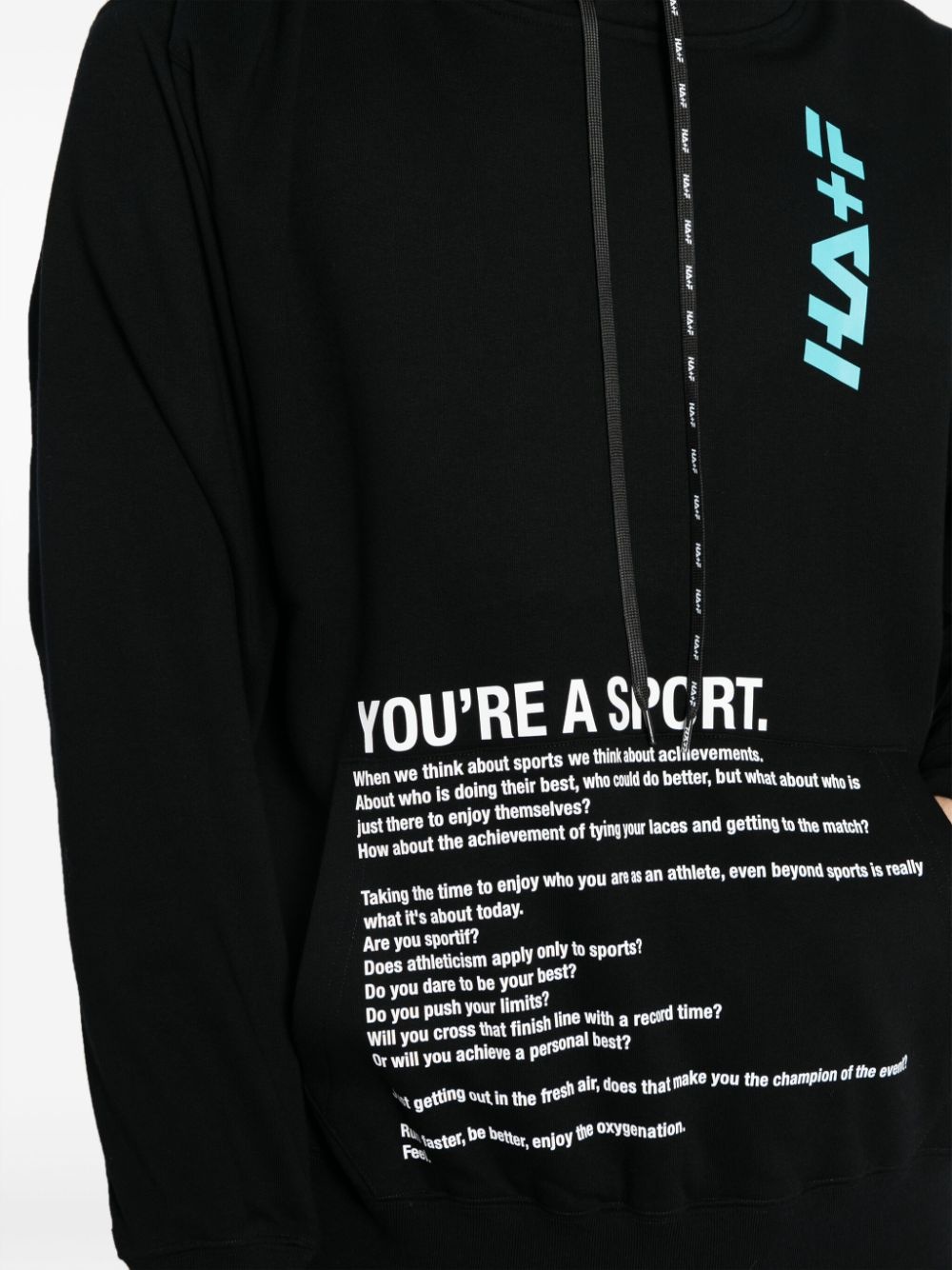 TEXT-PRINT COTTON HOODIE - 5