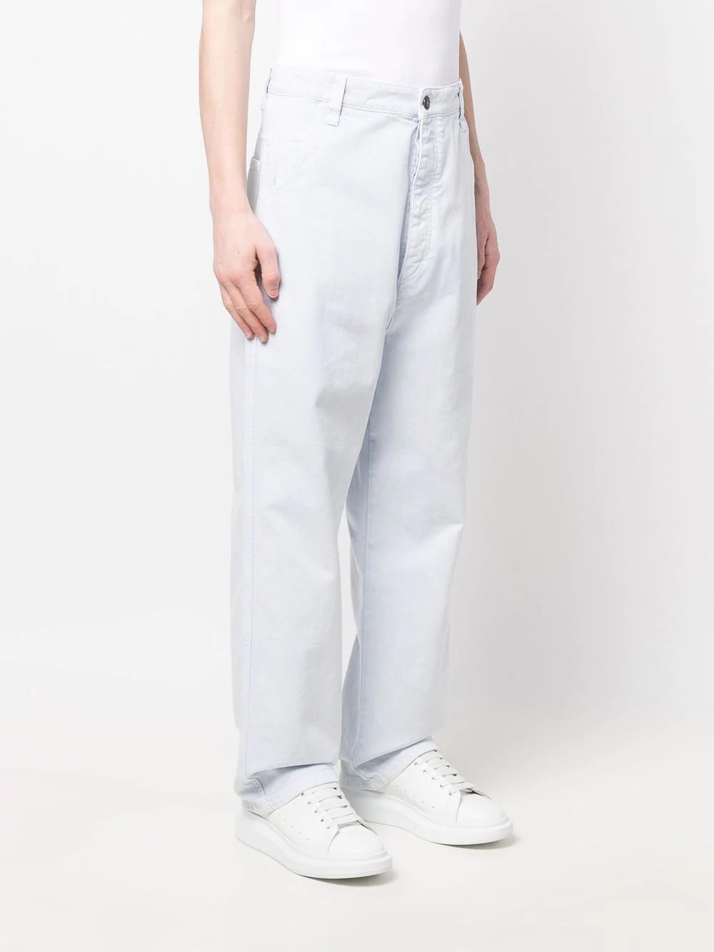 five-pocket cotton straight-leg trousers - 3