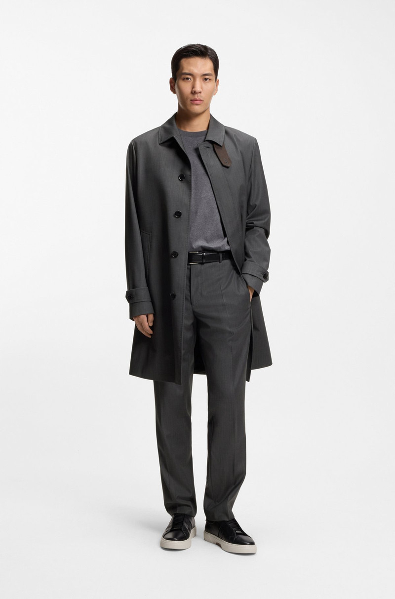 BOSS VIRGIN-WOOL COAT WITH WATER-REPELLENT FINISH outlook