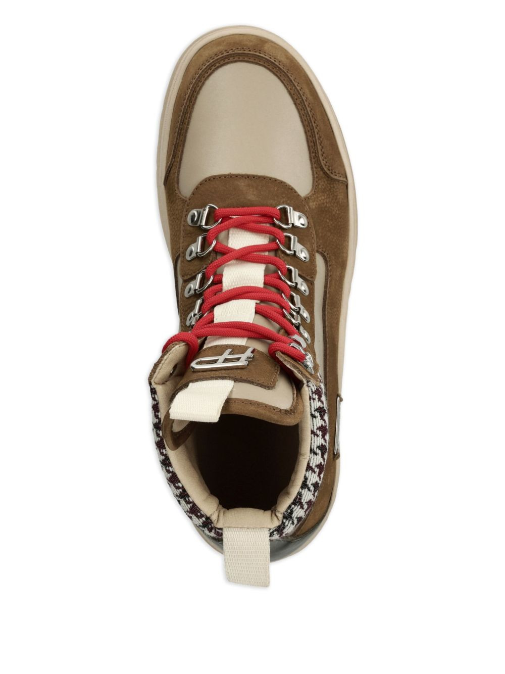 houndstooth-panel lace-up boots - 3