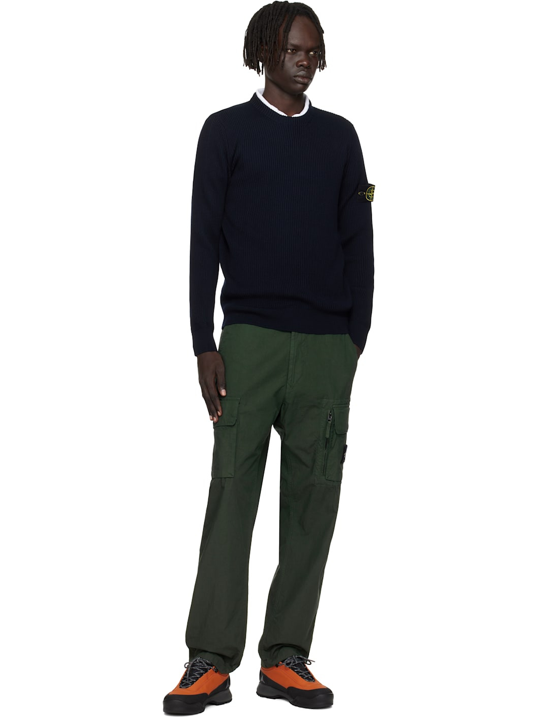 Green 3100006 Canvas Weave Cotton Cargo Pants - 5