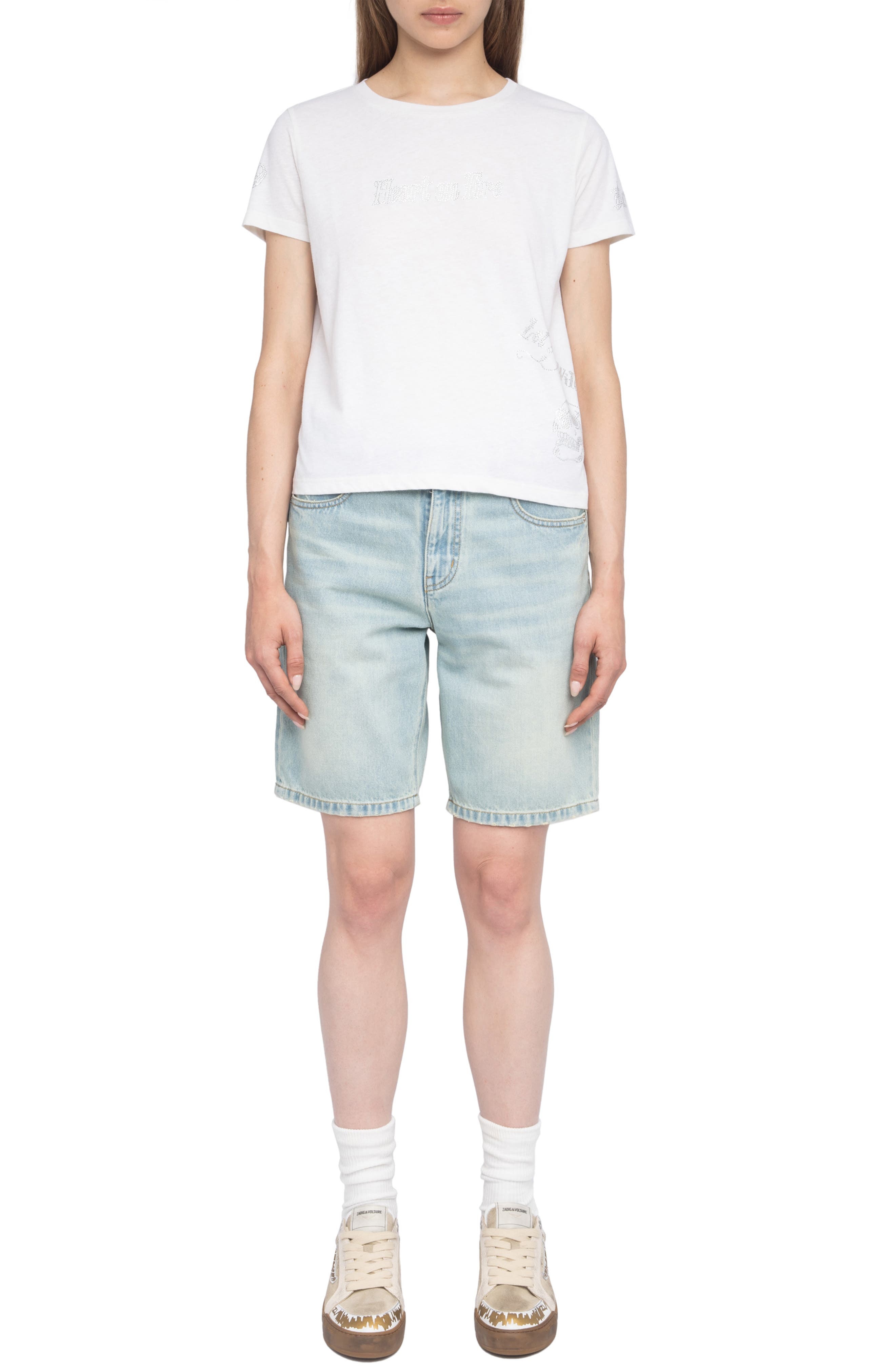 Zadig & Voltaire Alys Multicusto Strass Rhinestone Graphic T-Shirt in Judo at Nordstrom - 7