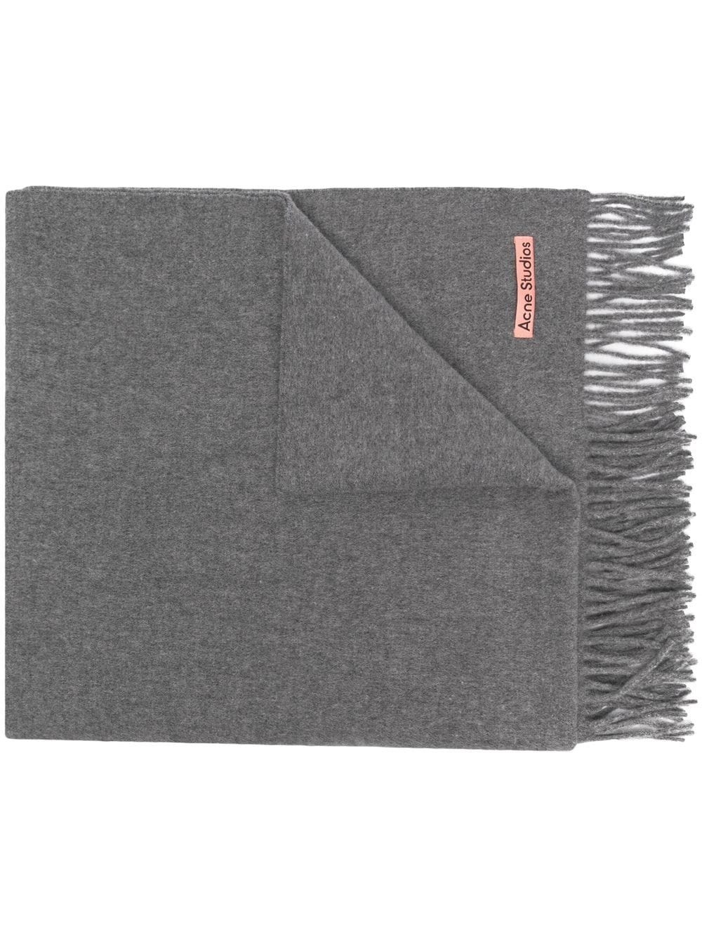 logo-tag frayed-edge scarf - 1