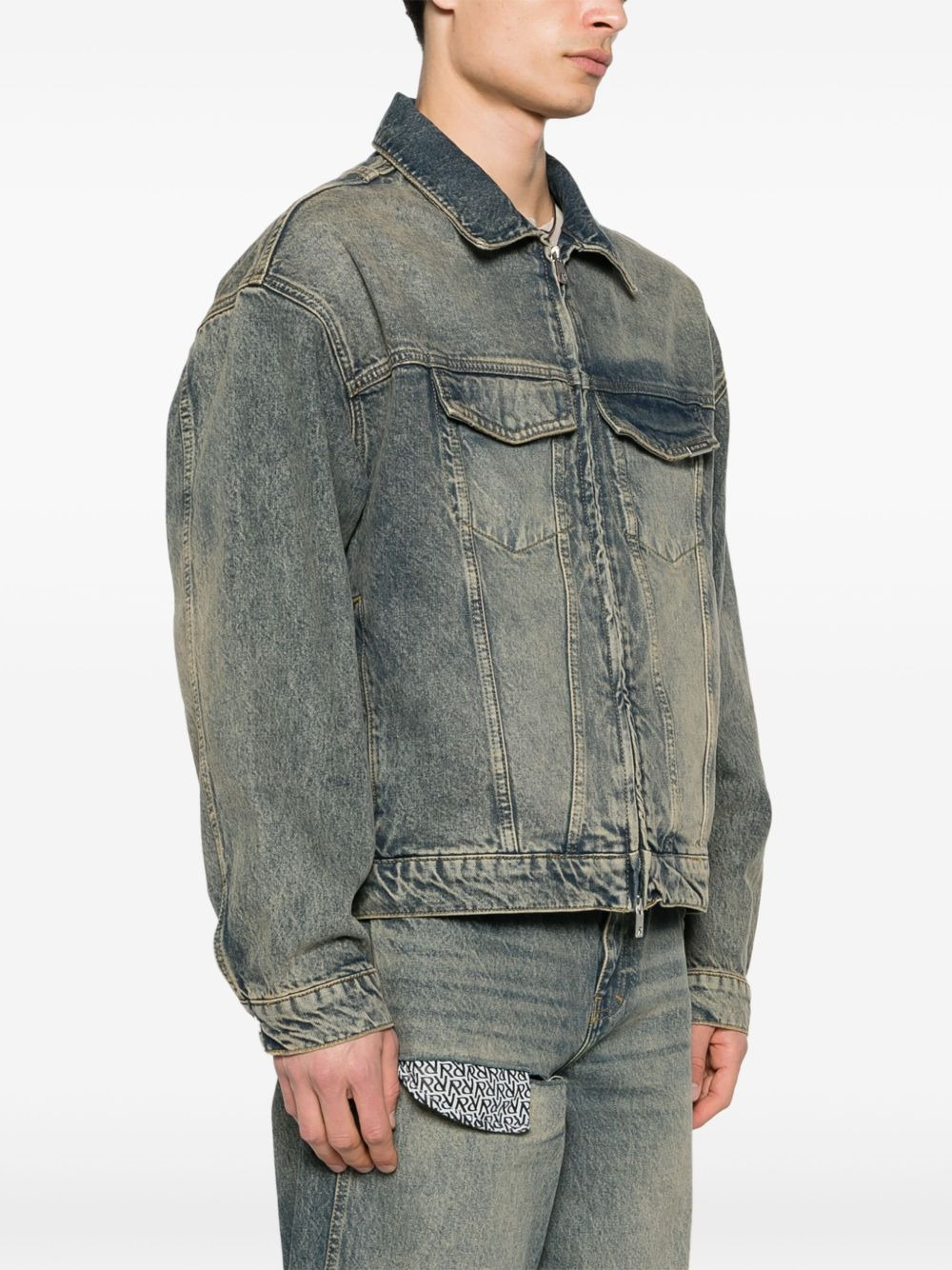 R4 washed-denim jacket - 3