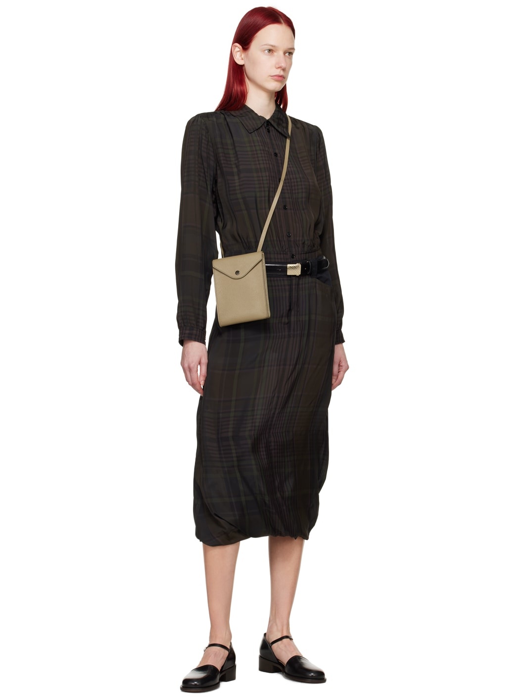 Lemaire Taupe Enveloppe Strap Pouch | REVERSIBLE