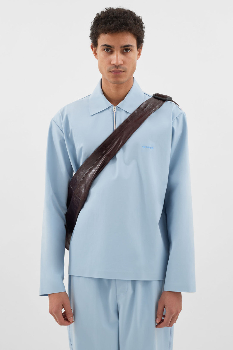 SUNNEI LONGSLEEVE POLO W ZIP / azure outlook