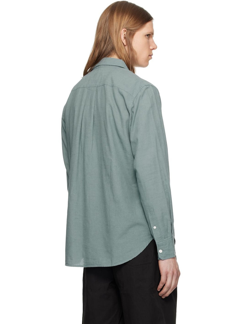 Blue Algot Relaxed Cotton Linen Shirt 3