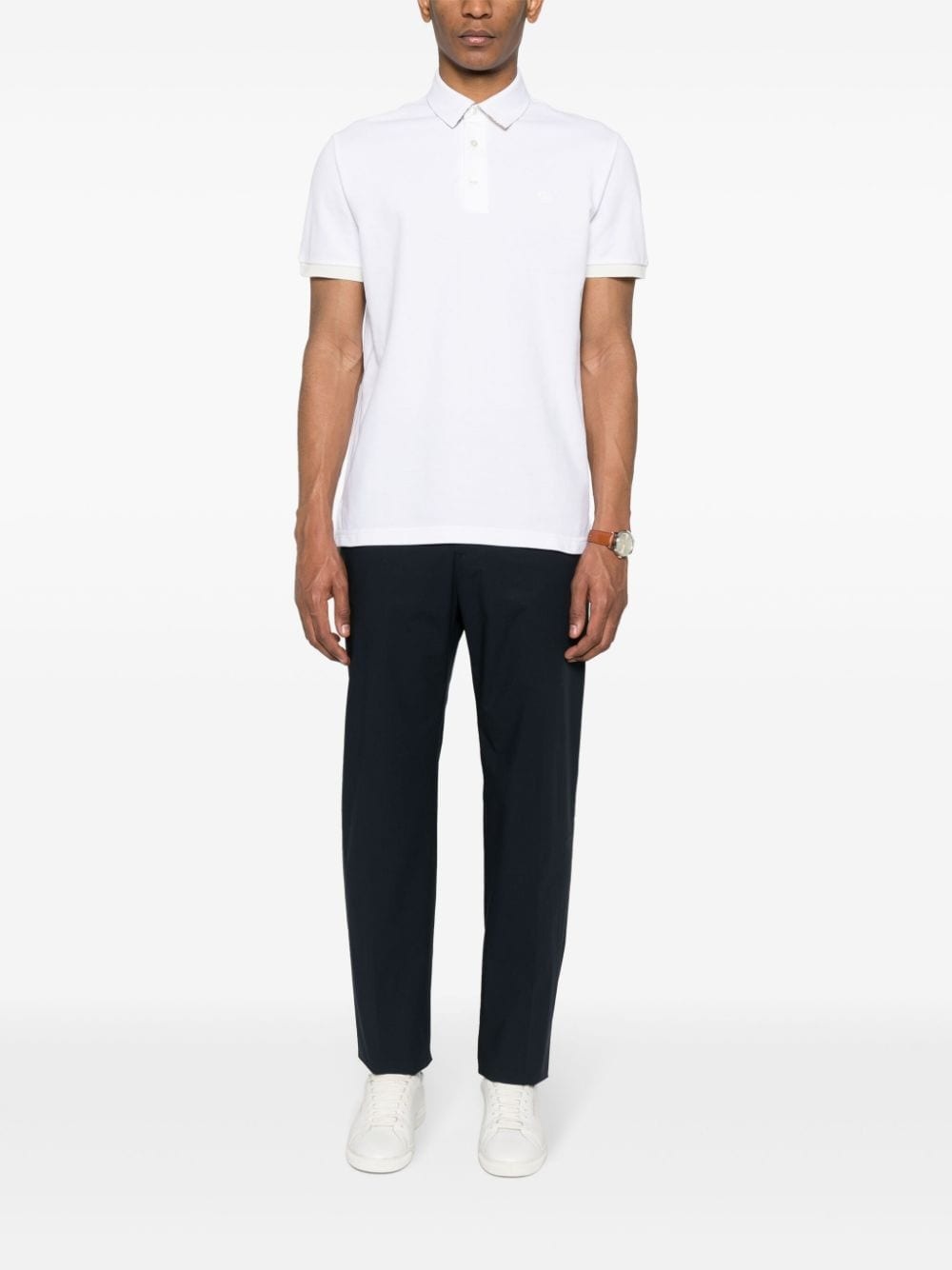Pegaso-embroidered cotton polo shirt - 2