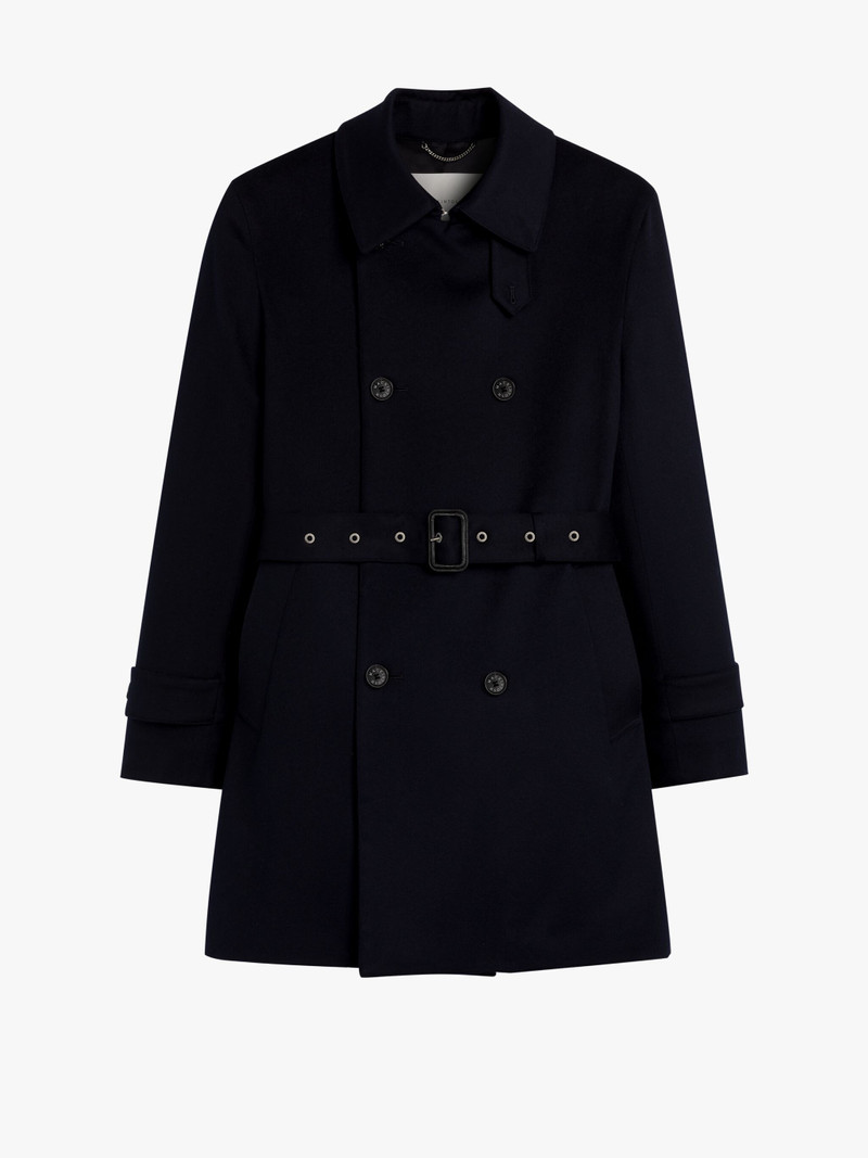 FETLAR NAVY RAIN SYSTEM WOOL SHORT TRENCH COAT 1