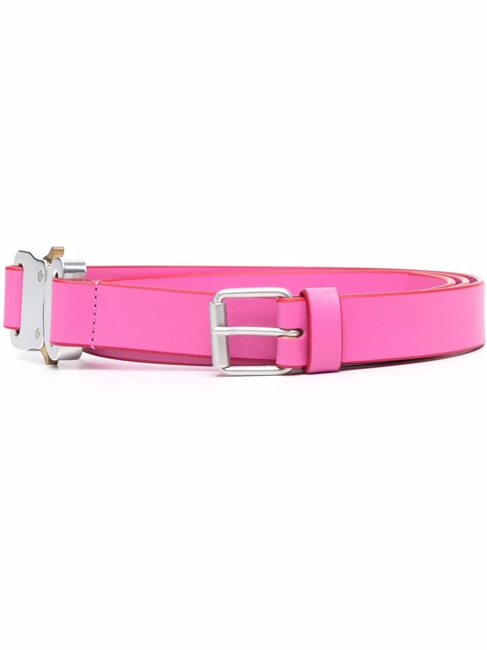 pink leather belt - 1