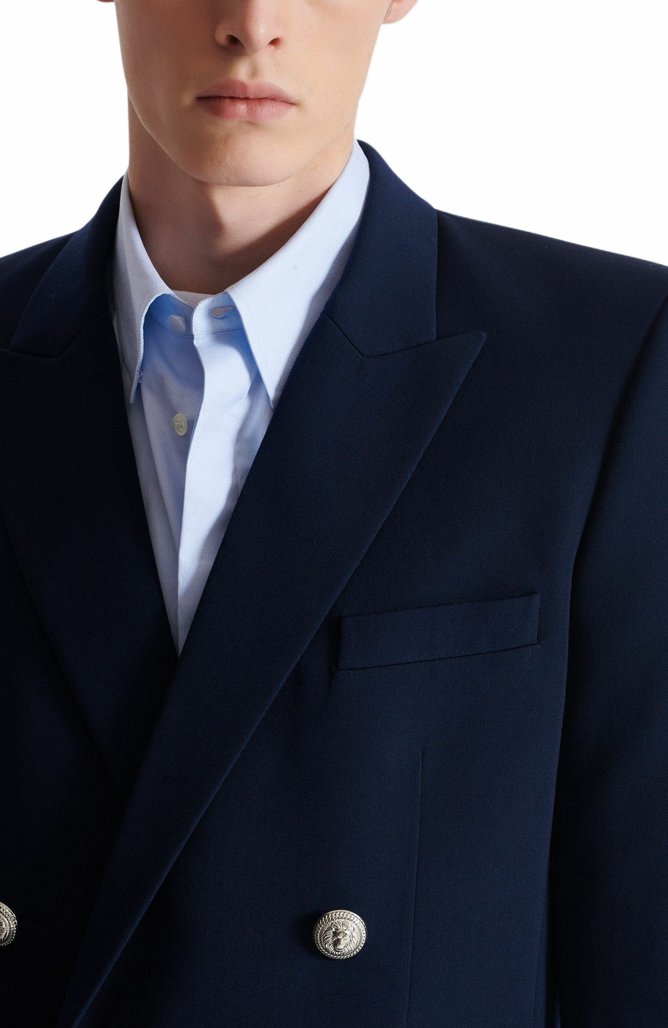 Balmain Grain de poudre blazer in Navy at Nordstrom - 6