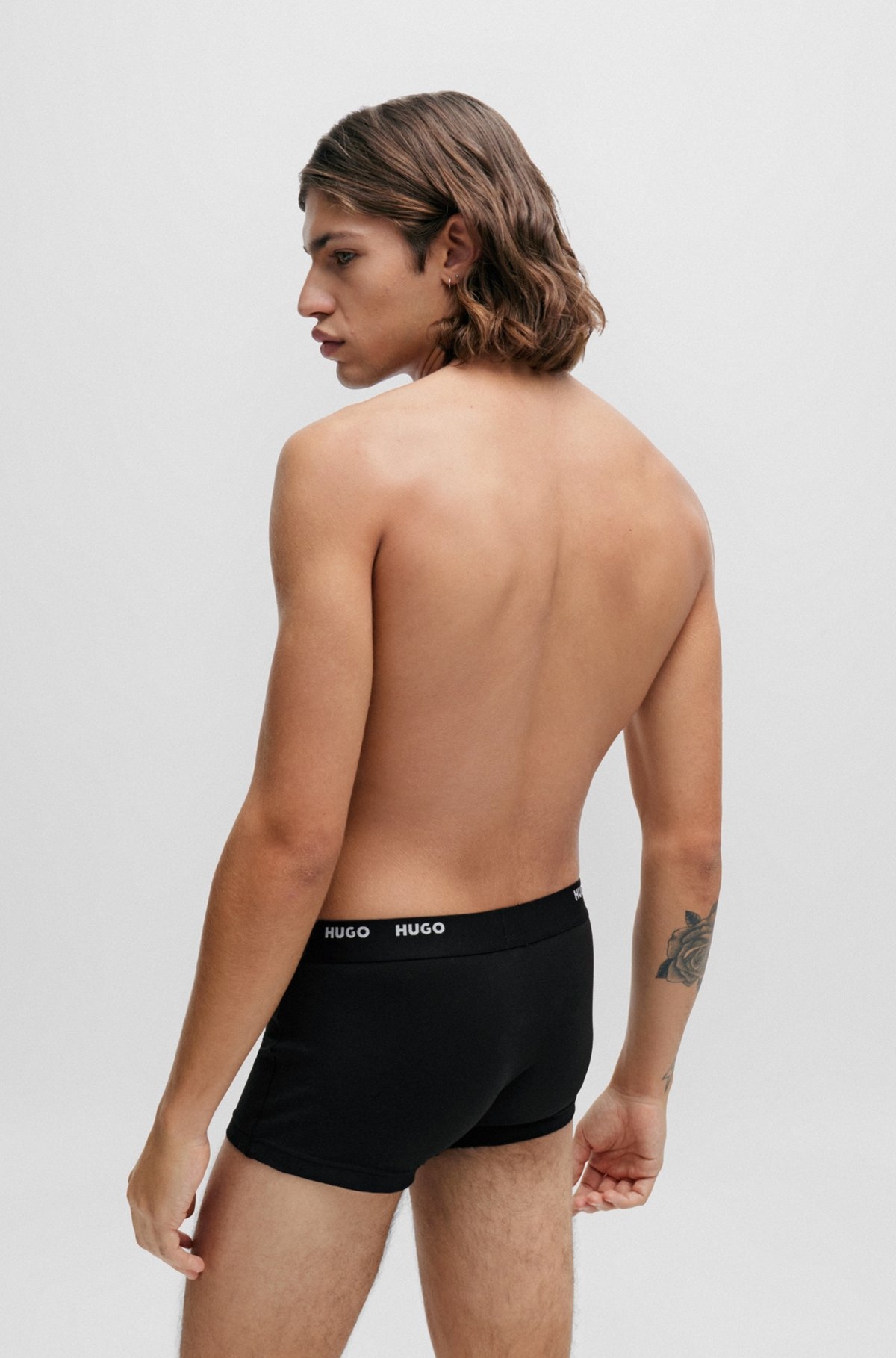 FIVE-PACK OF STRETCH-COTTON TRUNKS WITH LOGO WAISTBANDS - 3
