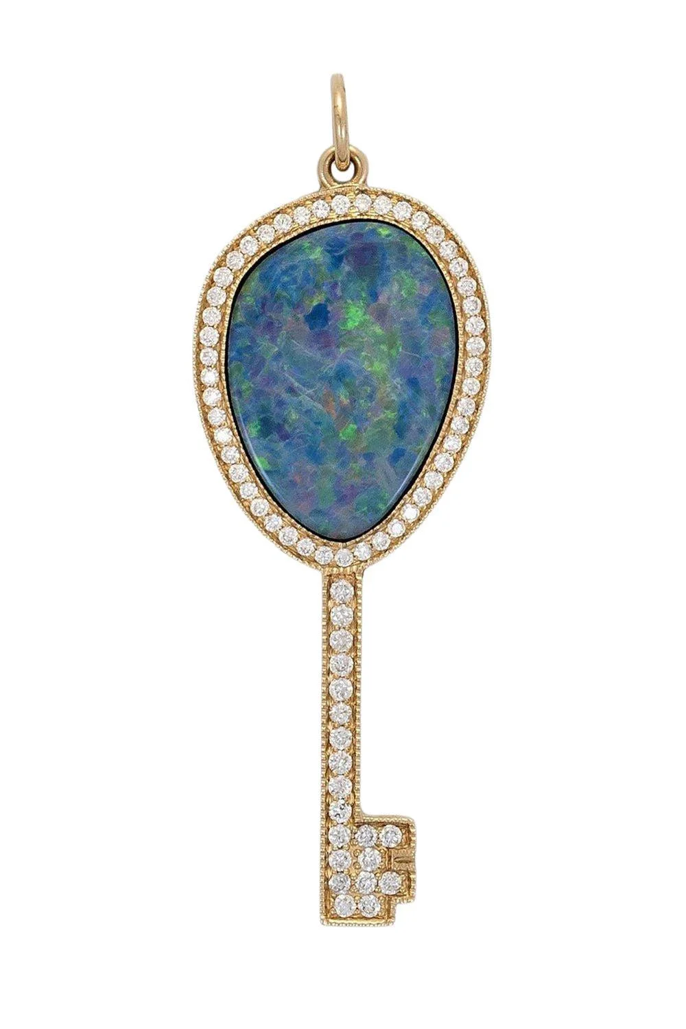 Australian Opal Diamond Key Charm - 1