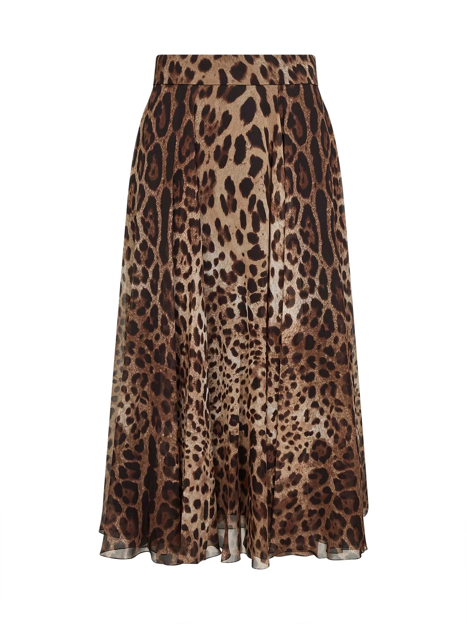 Dolce & Gabbana Women Leopard Print Chiffon Full Skirt - 1