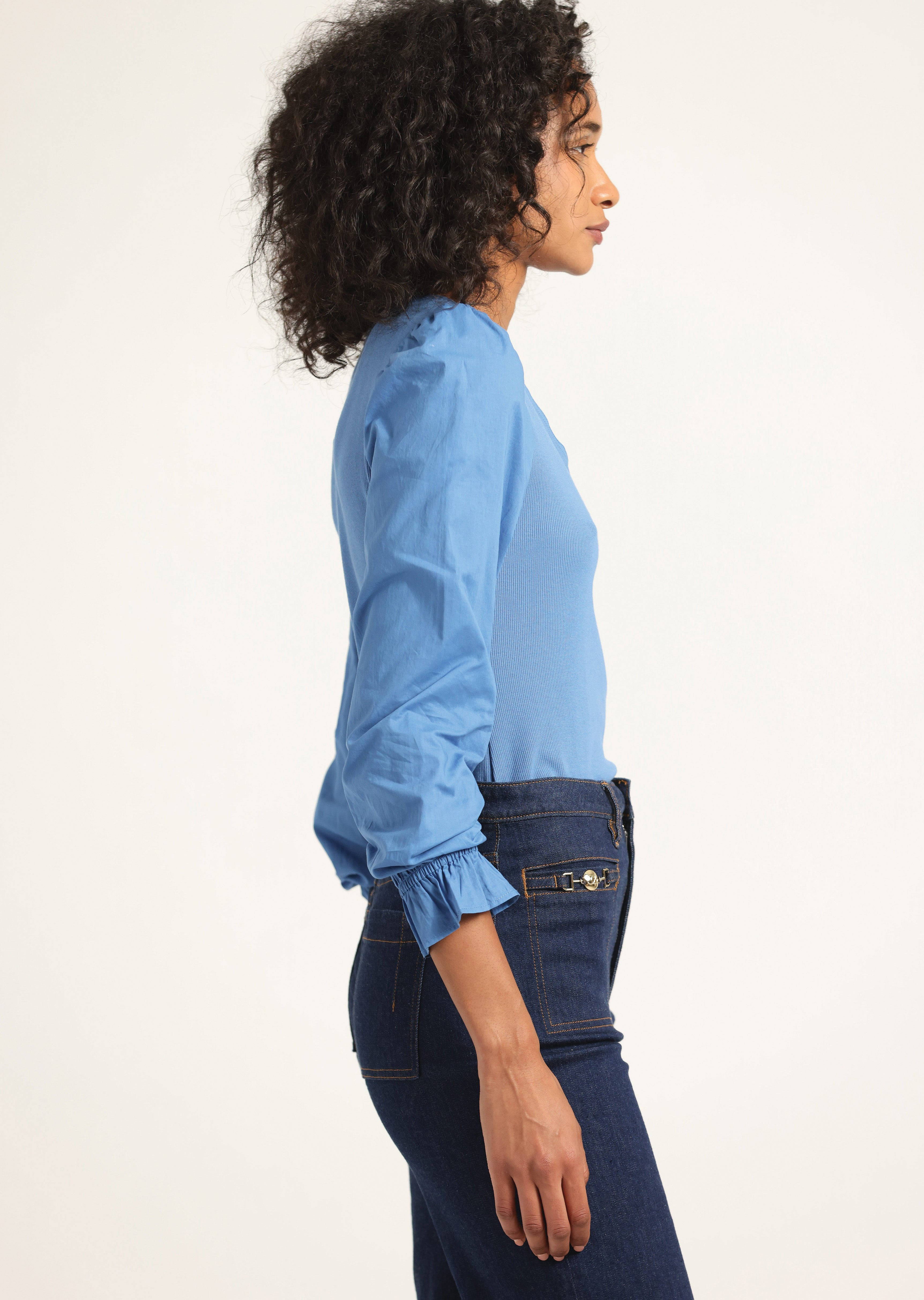 AISHAH SCOOP NECK LONG SLEEVE RIBBED TOP - 3