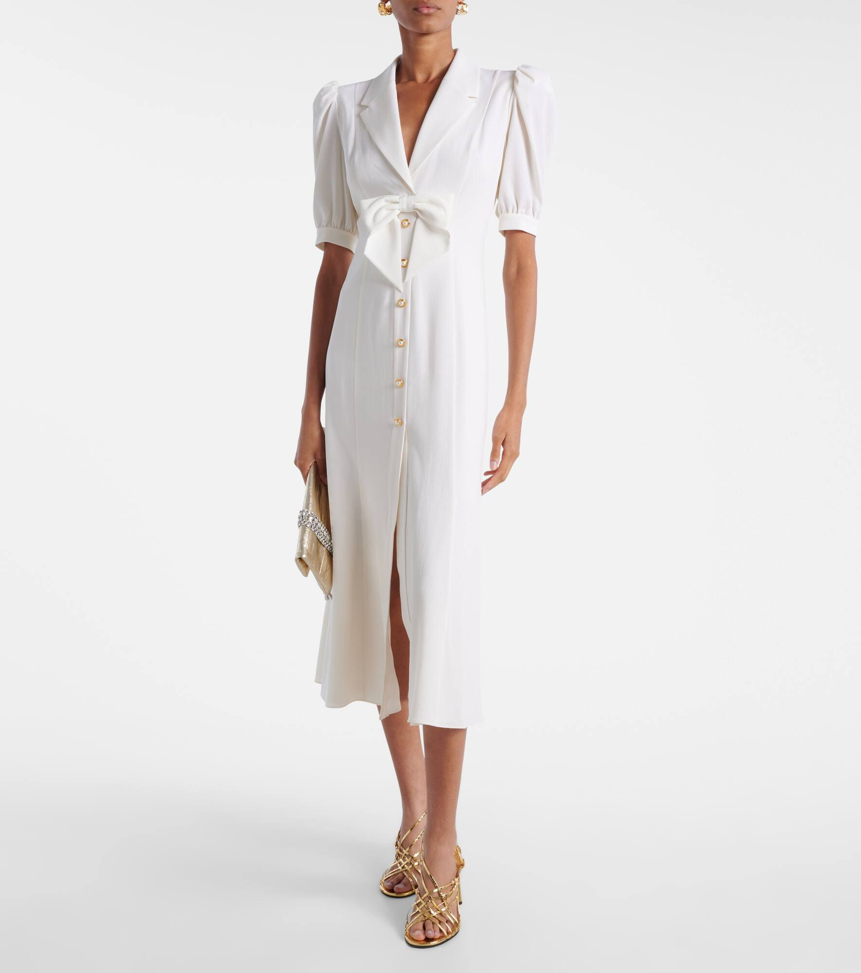 Wool-blend crêpe midi dress - 2