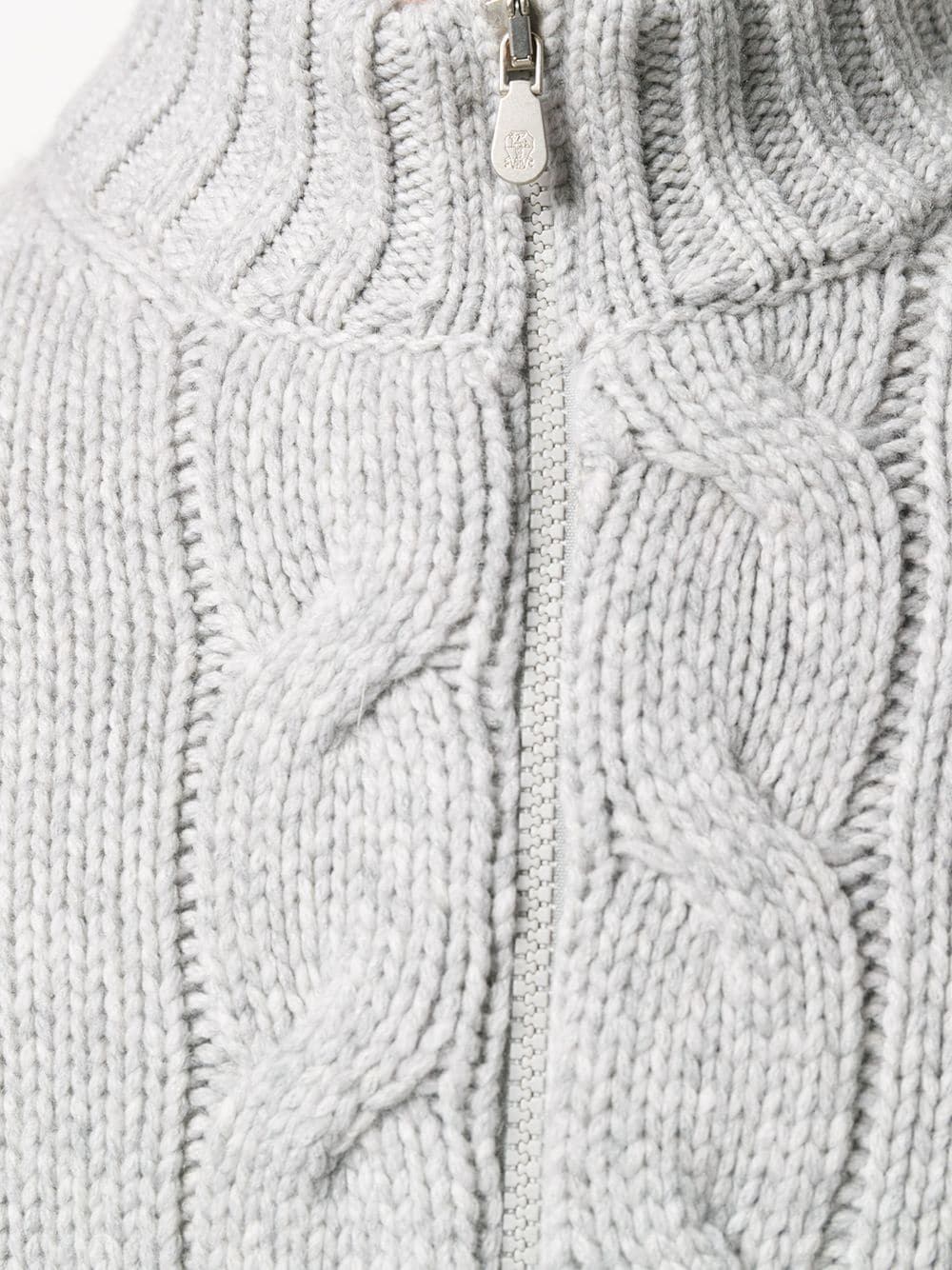 cable knit zip cardigan - 5