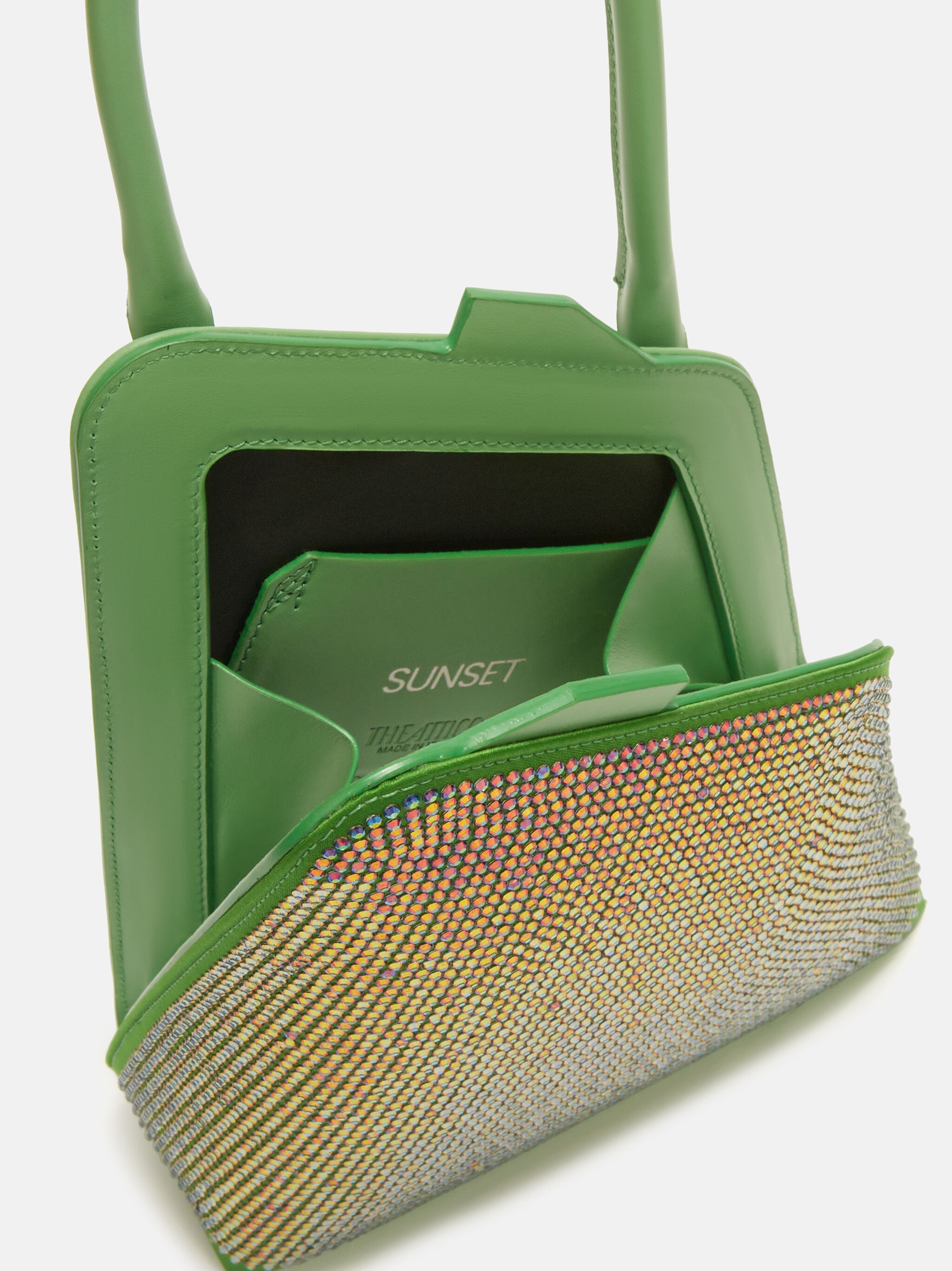 ''SUNSET'' CRYSTAL AND LIME SHOULDER BAG - 5