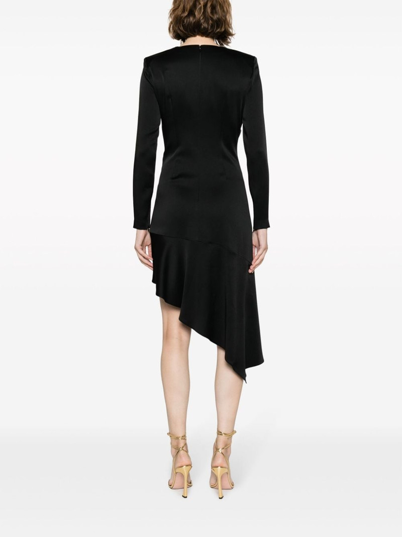 chain-embellished asymmetric crepe dress 4
