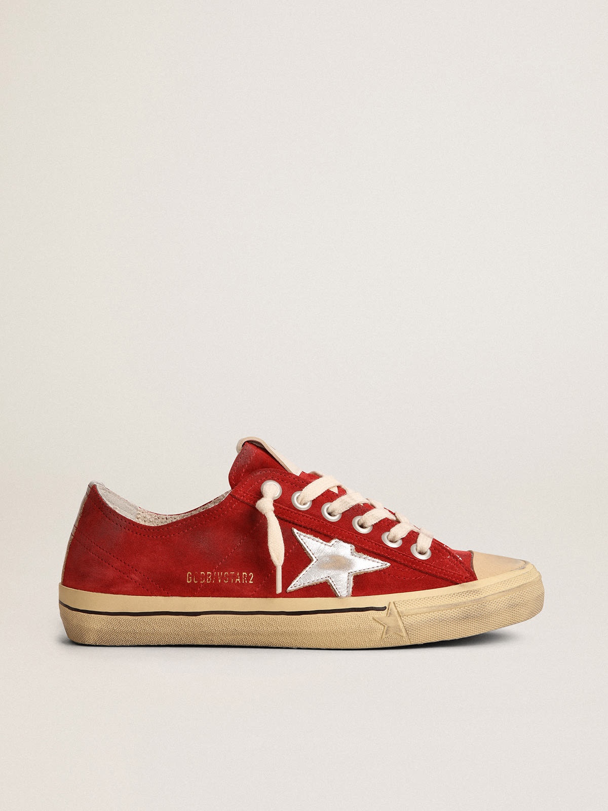 V-Star LTD sneakers in dark red suede with silver metallic leather star - 1