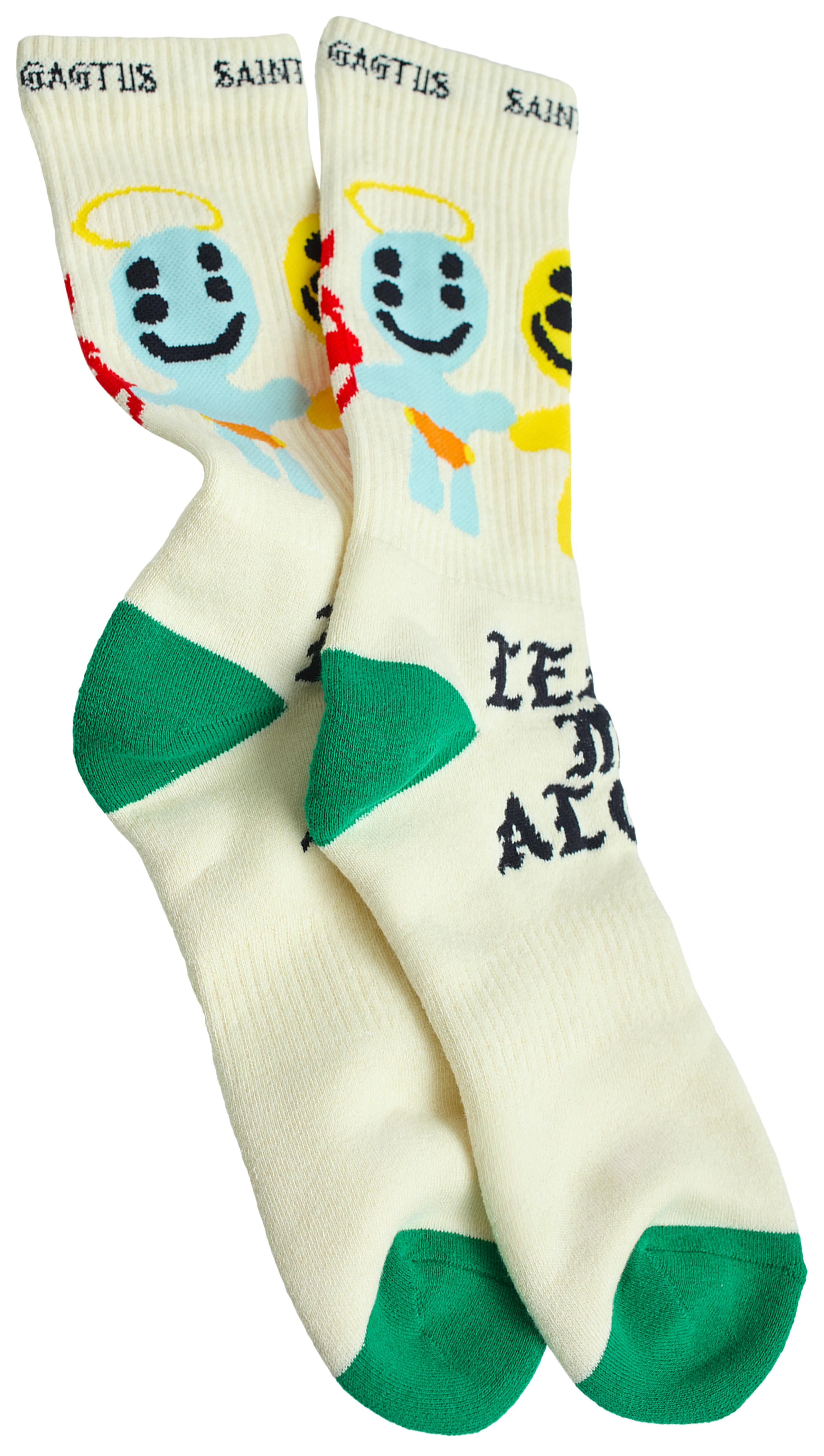 BEIGE PRINT SOCKS - 2