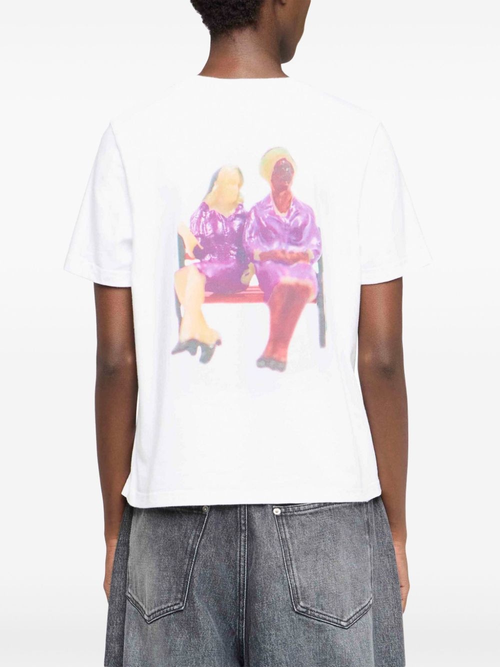 anchor-embroidery printed T-shirt - 3