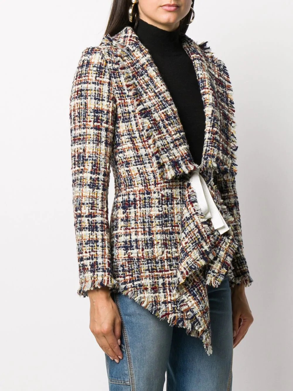 asymmetric tweed jacket - 3