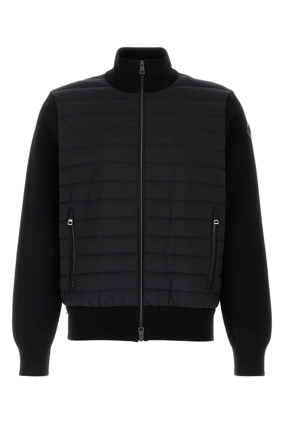 Moncler Men Black Knit And Nylon Jacket - 1