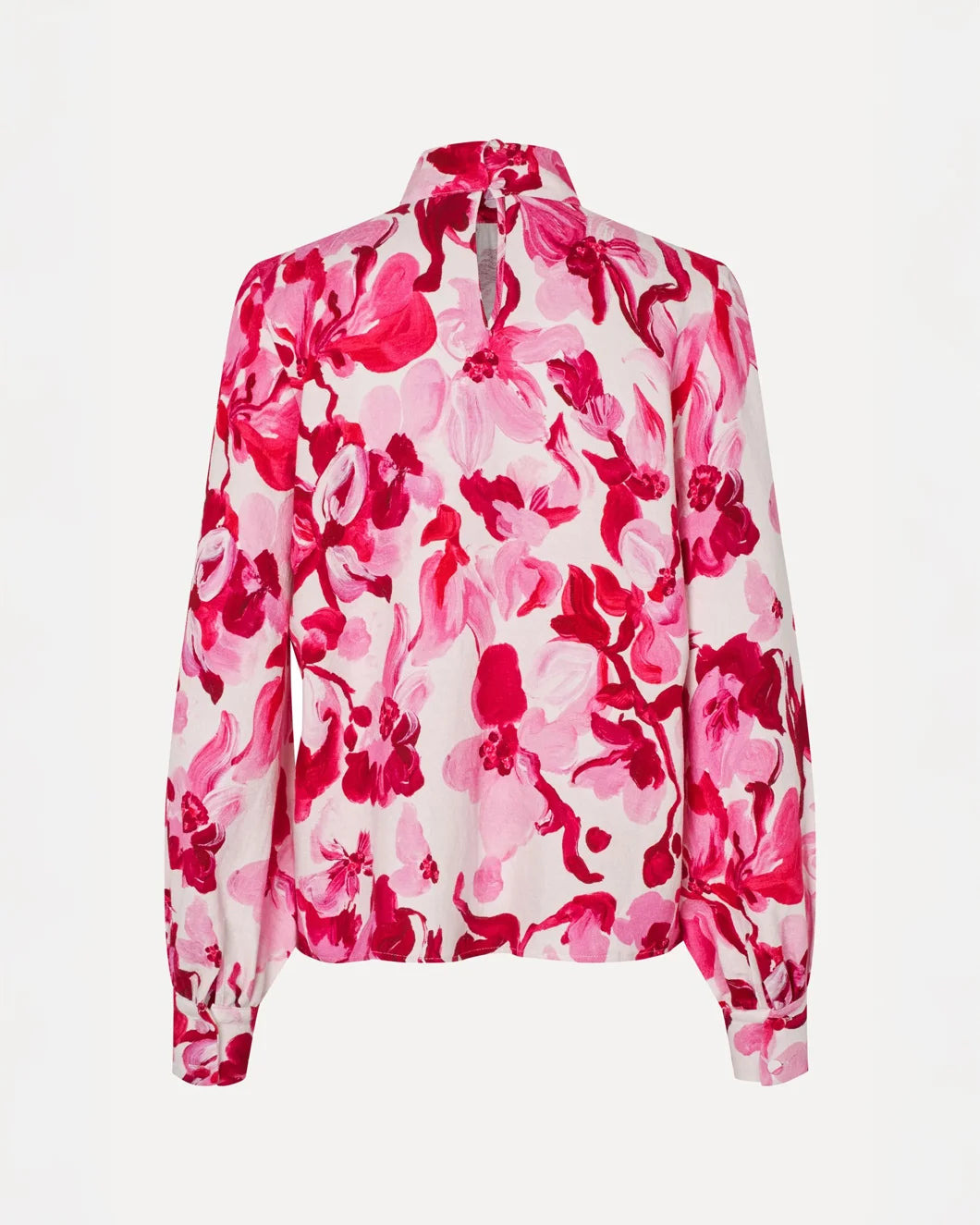 GATHERED HIGH NECK LONG SLEEVE TOP - 4