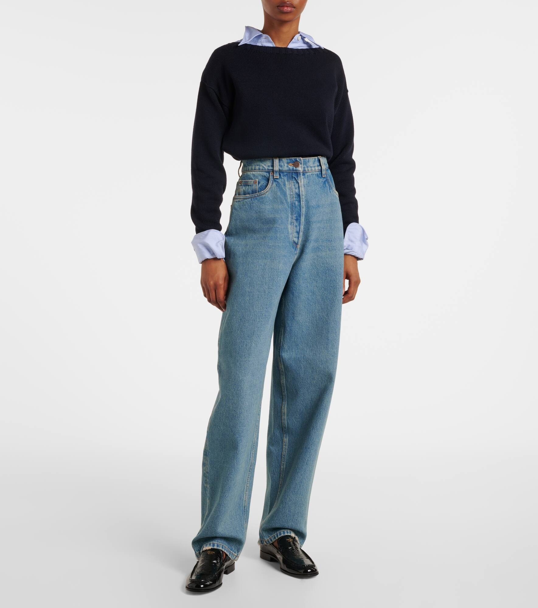 High-rise wide-leg jeans - 7
