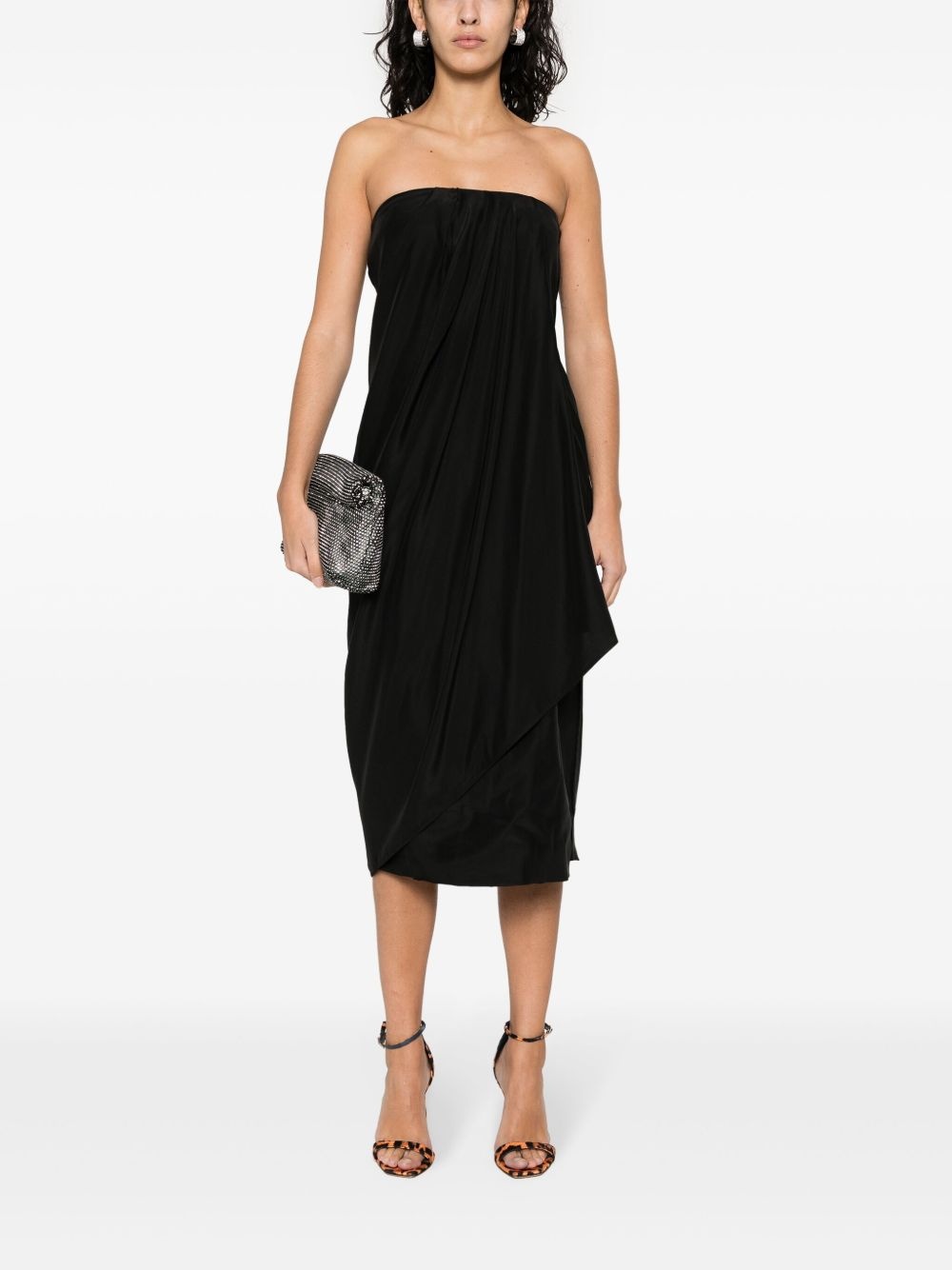 Onna strapless silk midi dress - 2