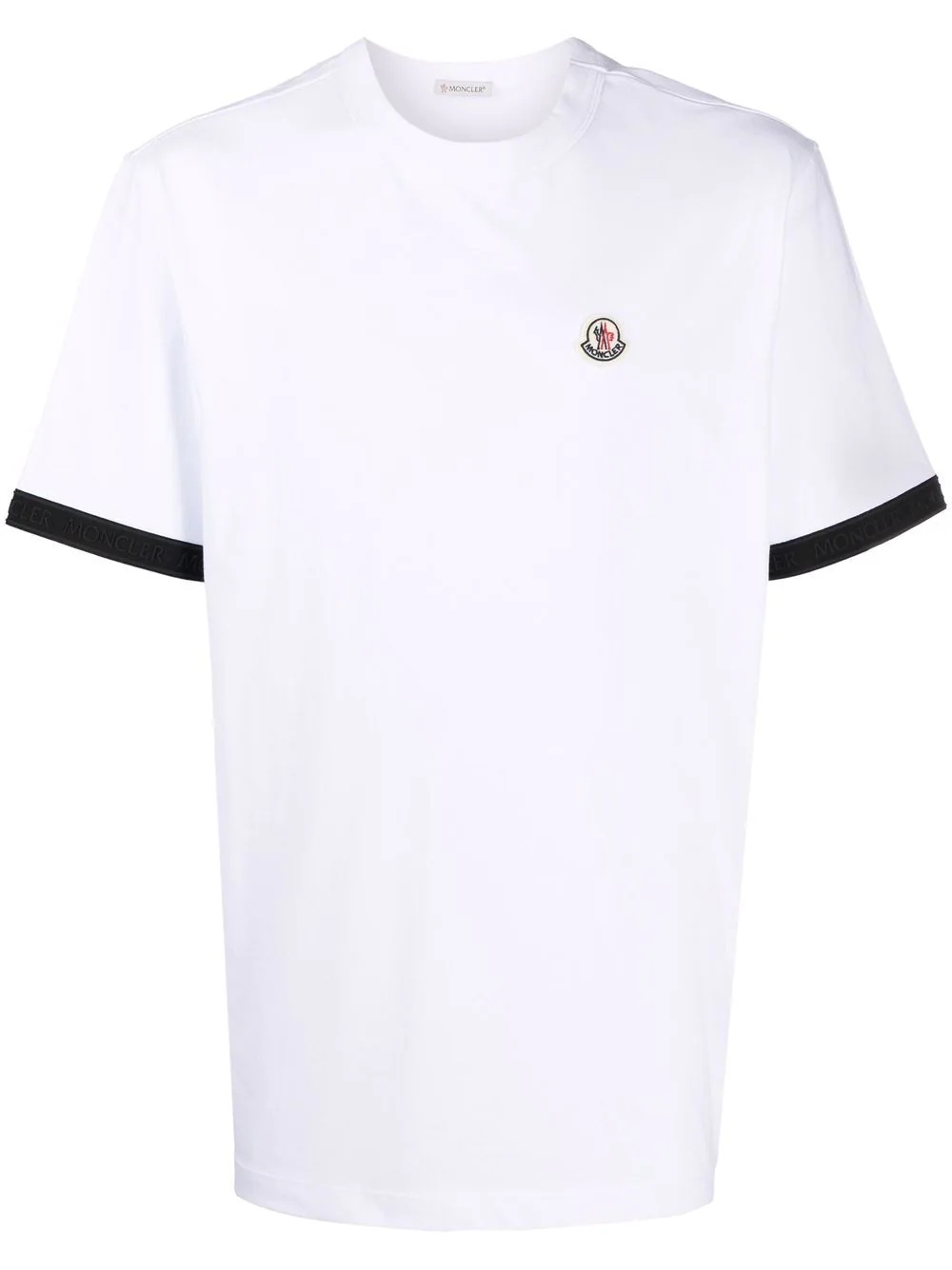 logo-patch contrast-trim short-sleeve T-shirt - 1