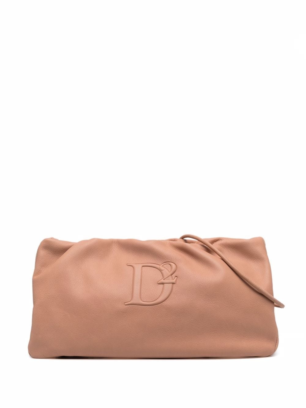 embossed-logo leather clutch bag - 1