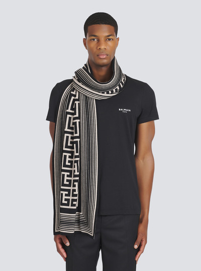 Balmain Wool scarf with Balmain monogram pattern outlook