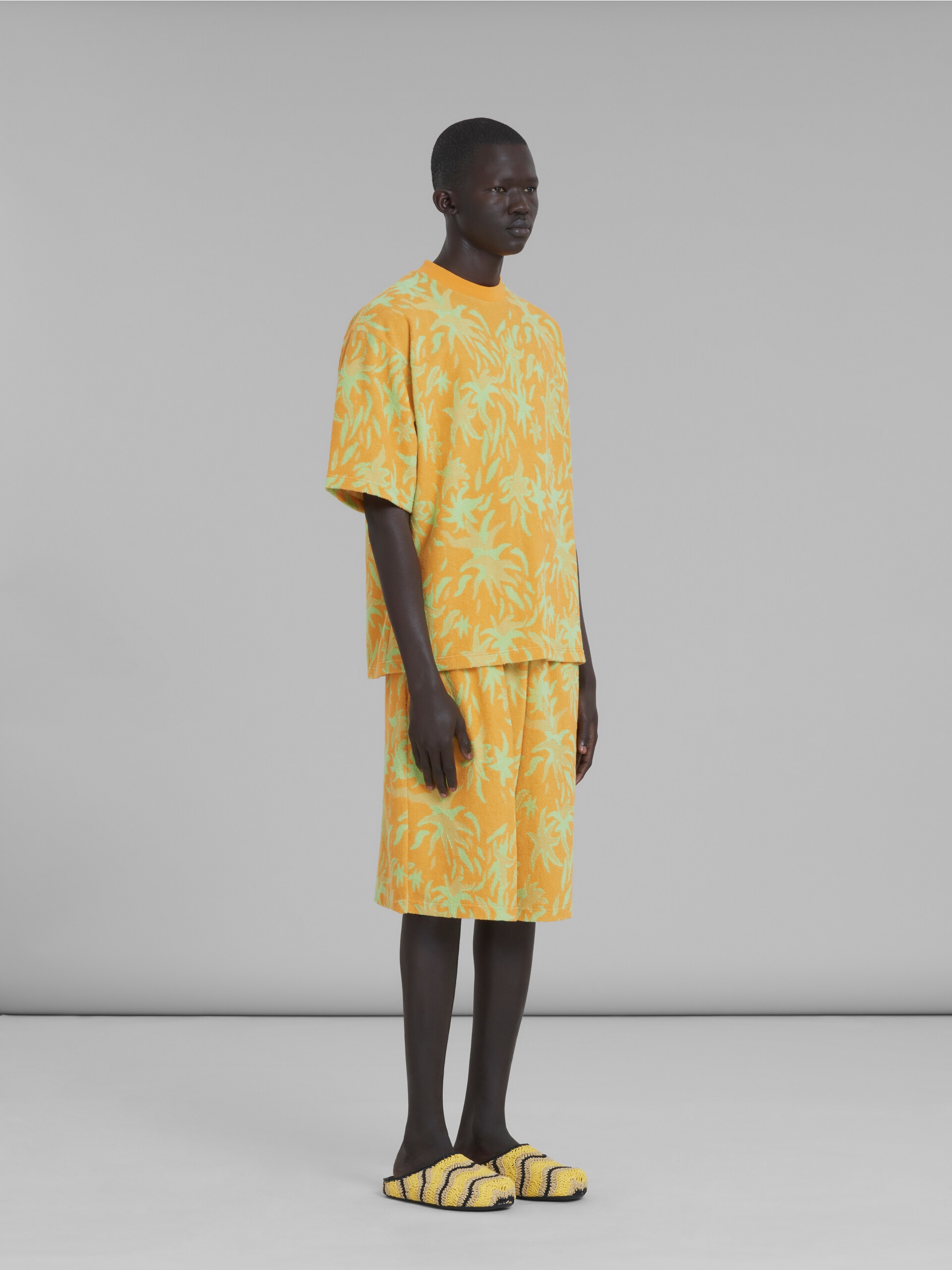 MARNI X NO VACANCY INN - ORANGE JACQUARD SPONGE FABRIC SHORTS - 5