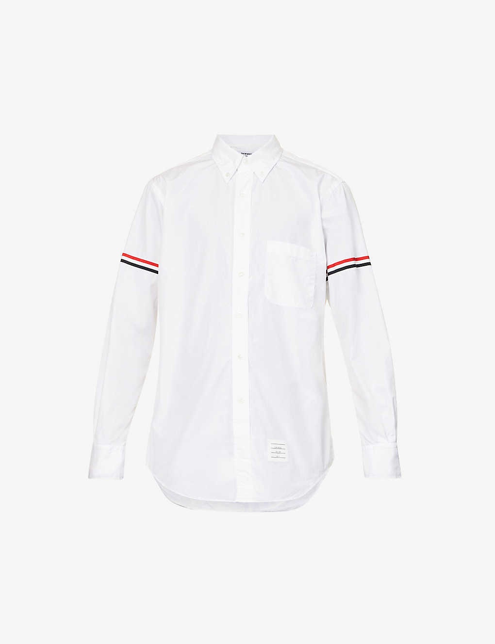 Grosgrain-trim regular-fit cotton-poplin shirt - 1