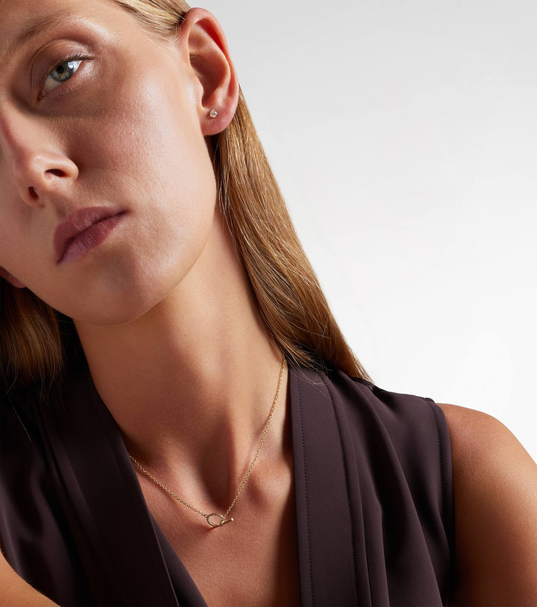10kt gold necklace with diamonds - 2