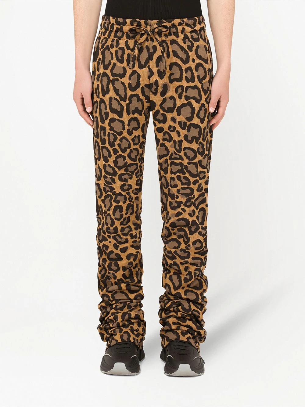 leopard-print drawstring trousers - 3